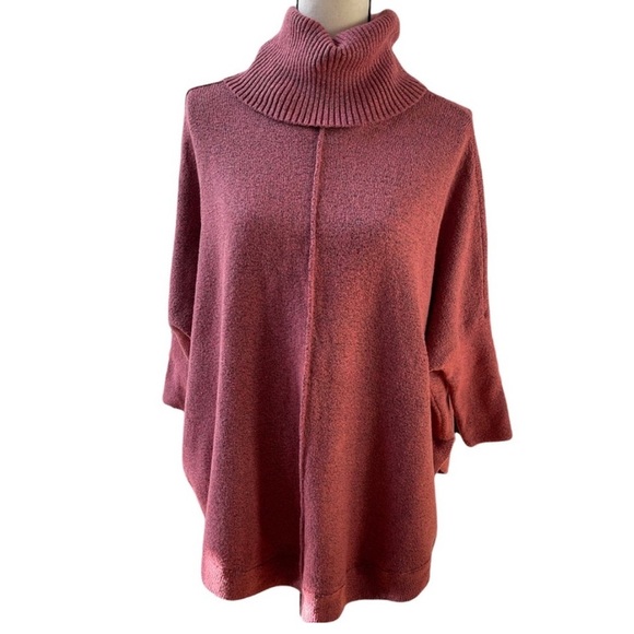 LOFT 3/4 sleeve poncho turtleneck sweater - Picture 1 of 3
